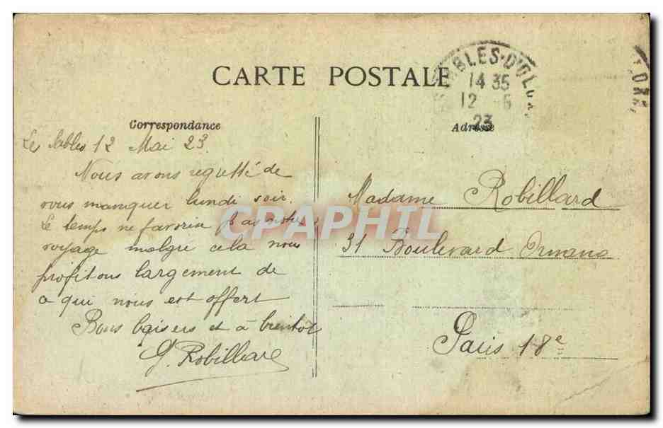 SAbles d'olonne CPA Promenade sur le remblai — Rückseite