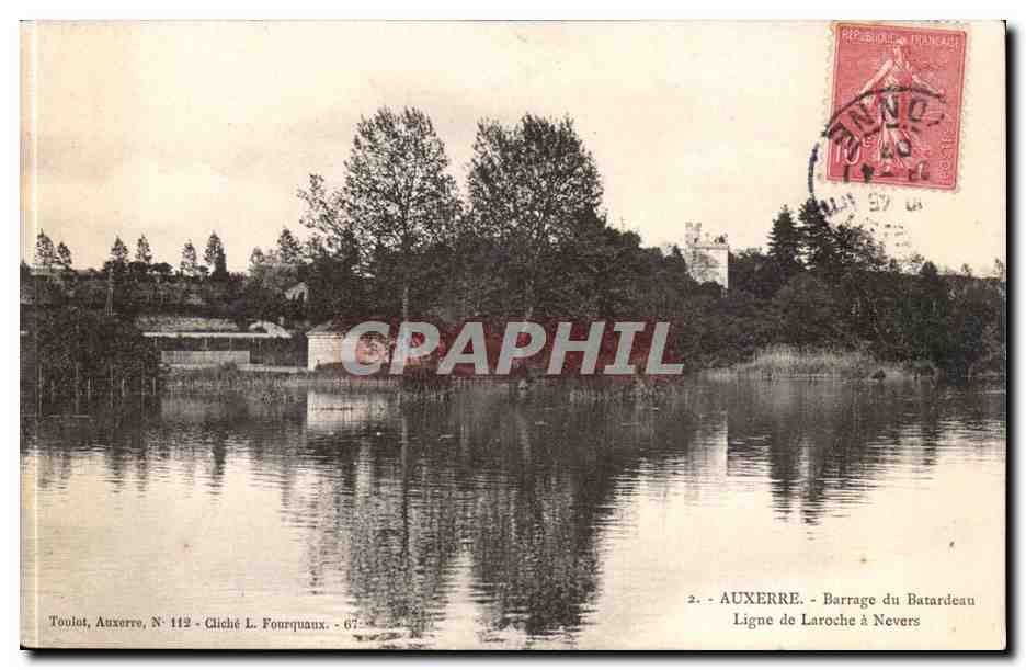 Auxerre- Barrage du Batardeau Ligne de Laroche a Nevers - CPA 