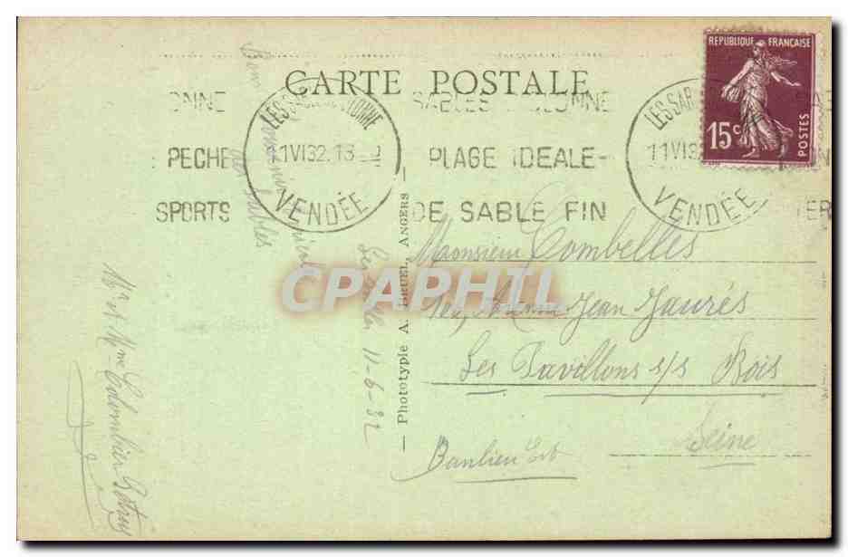 Les Sables-d'Olonne - La jolie Sablaise - Le Remblai - AB. — Verso