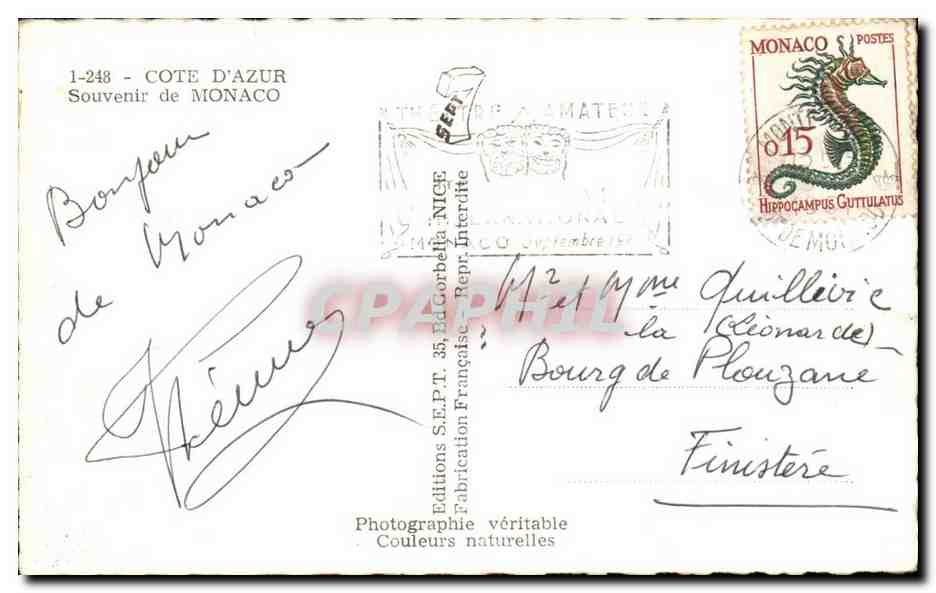 Souvenir de Monaco - CPA  — Rückseite