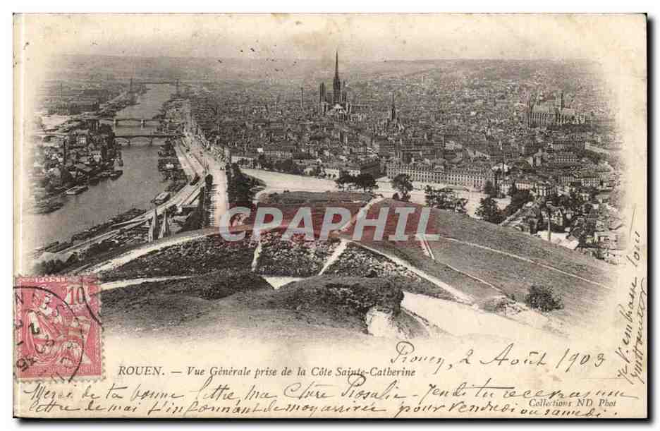 Rouen - Vue Generale prise de la Cite Saint Catherine- CPA 