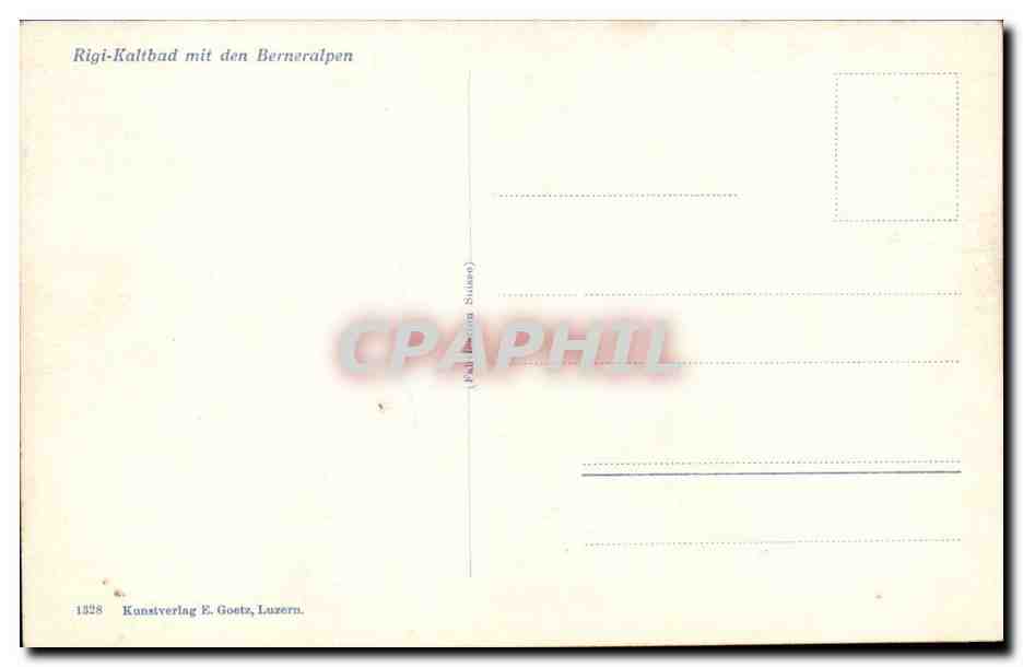 Suisse - Schweiz - Regi Kaltbad - mit dem Bergeralpen -CPA  — Rückseite