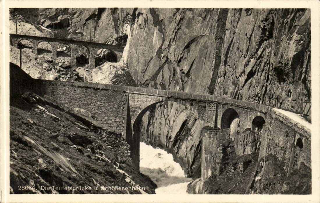Suisse - Schweiz - Die Teufelsbruecke und Schoeffenenbahn -CPA 