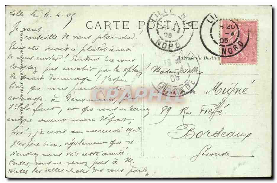 Lille - Jardin Vauban La Grotte - CPA  — Verso