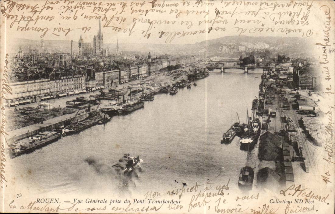 Rouen - Vue Generale prise du Pont Transbordeur - CPA 