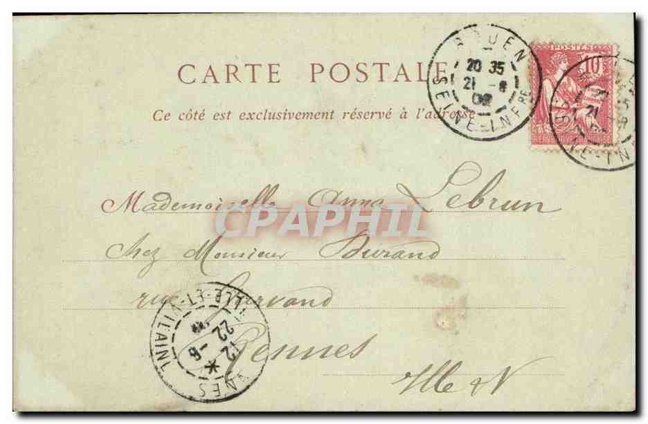 Rouen - Vue Generale prise du Pont Transbordeur - CPA  — Rückseite