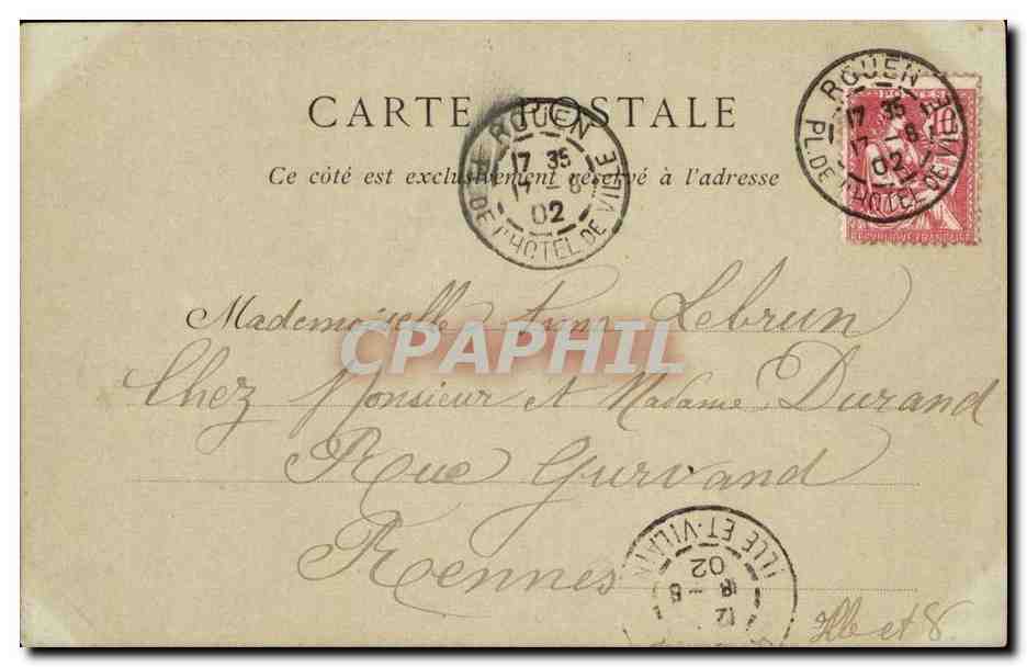 Rouen - Le Palais de Justice - CPA  — Rückseite
