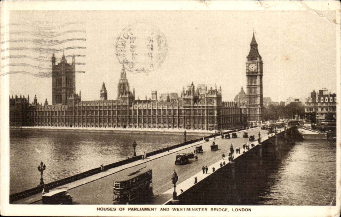 Grande Bretagne Great BRitain Londres London CPA Houses of Parliament and Westminster Bridge