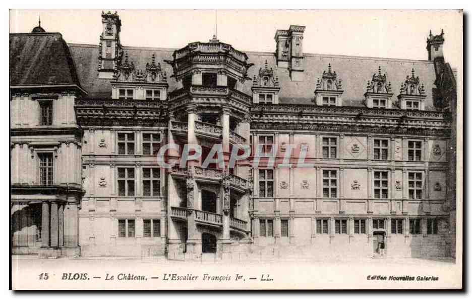 Blois CPA Le chateau l'escalier Francois 1er