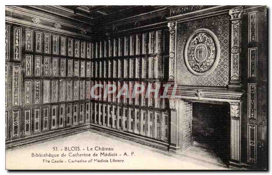 Blois CPA Le chateau Aile Francois 1er Bibliotheque de Catherine de Medicis (library)
