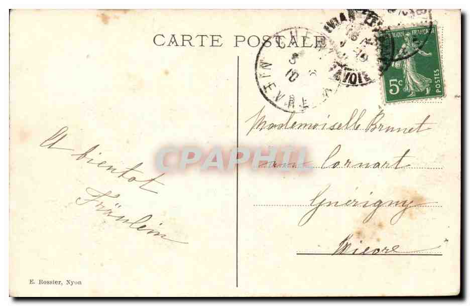 Evian les Bains CPA Etablissement thermal — Verso