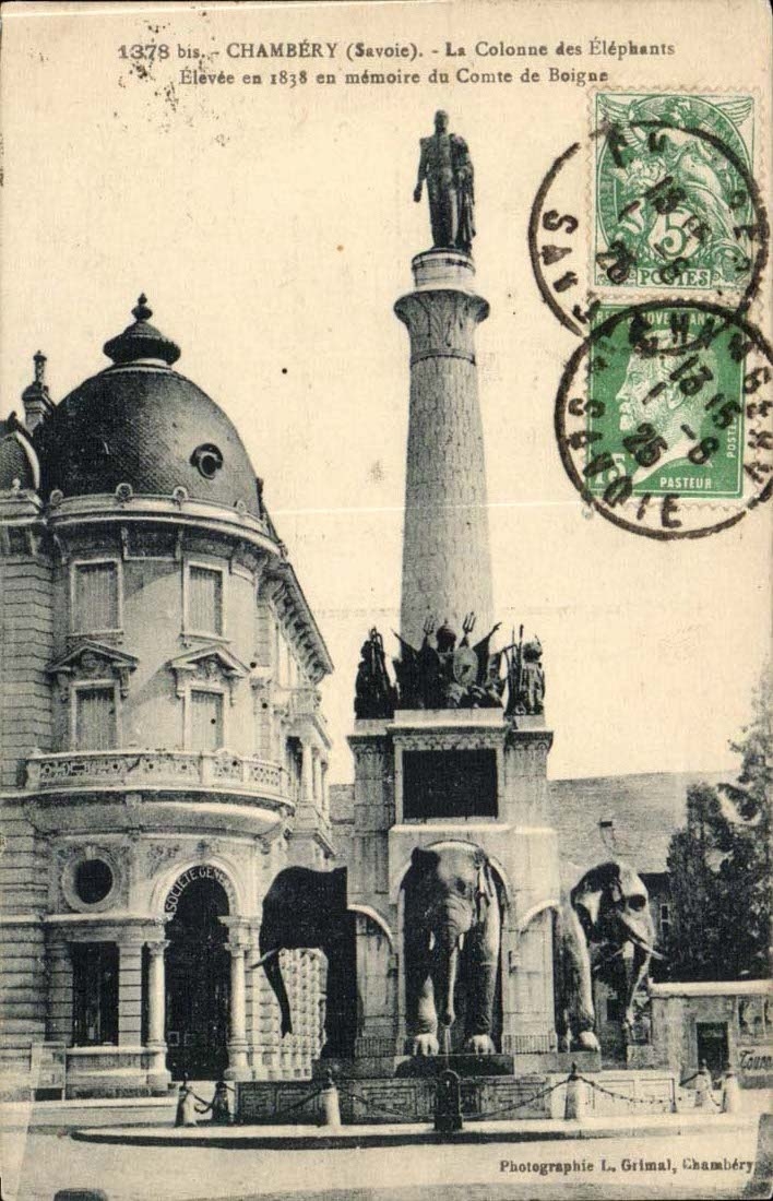 Chambery CPA La colonne des elephants (comte de Boigne)