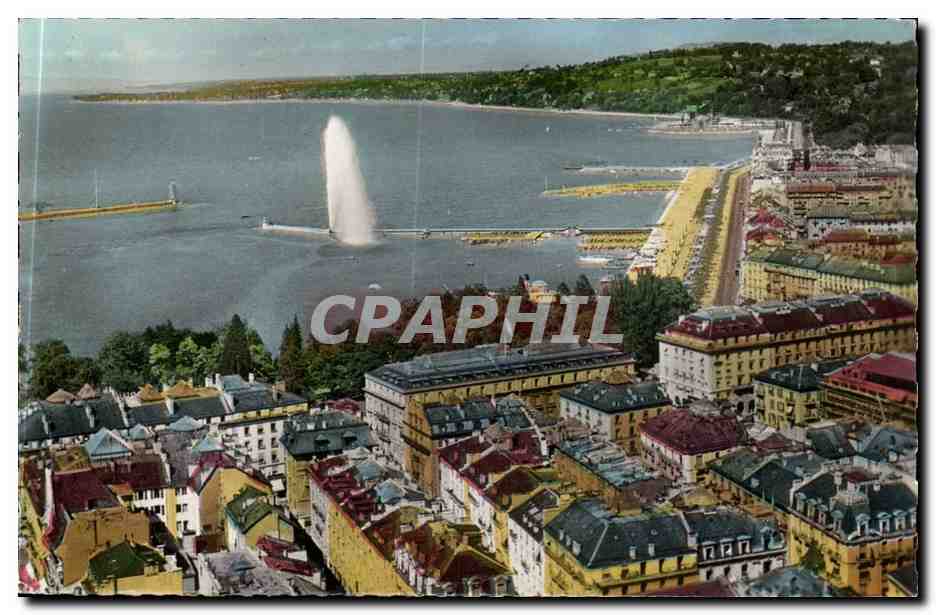 Suisse Geneve CPA La rade La rive gauche du lac et le coteau de Cologny