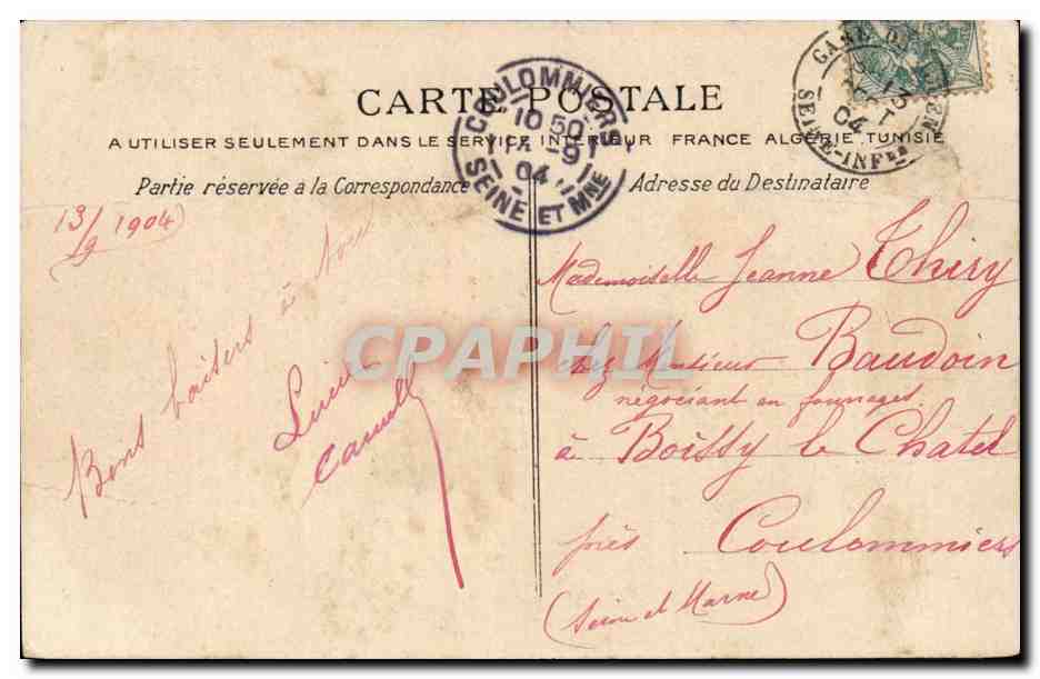 Rouen CPA Bonsecours Le vieux calvaire — Rückseite