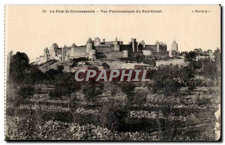 La Cité de Carcassonne — Vue Panoramique du Sud-Ouest — Notice n°20 — Michel Jordy