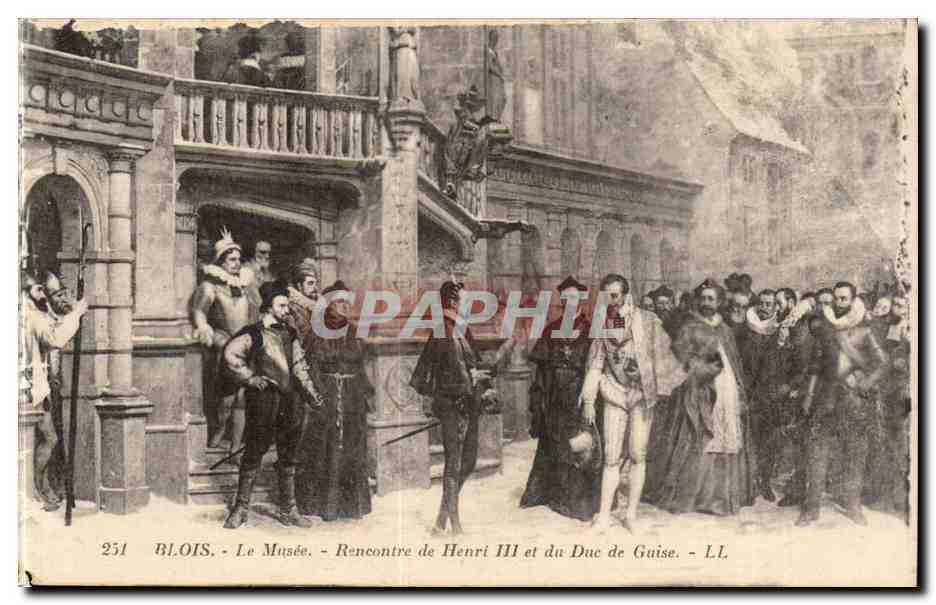Blois CPA Le musee Rencontre de Henri III et du duc de Guise