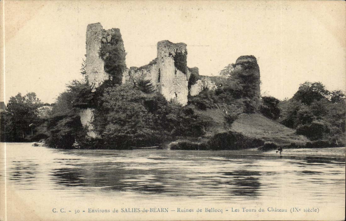 Environs de Salles de Bearn - Ruines de Belocq - Les Tours du Chateau - CPA 