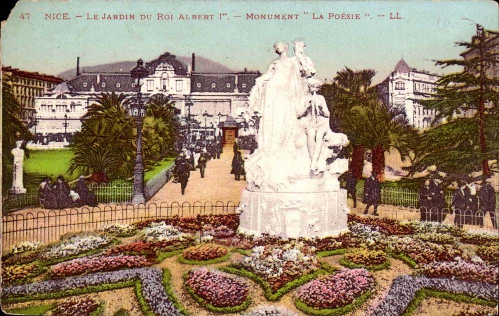 Nice - Le Jardin du Roi Albert I Monument - La Poesie - CPA 