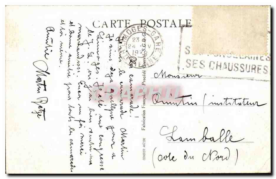 Environs de Limoges CPA Un joli coin sur la Vienne — Rückseite