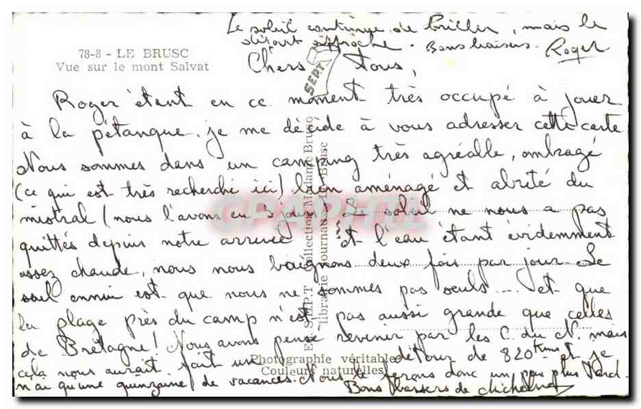 Le BRusc CPA Vue sur le Mont Salvat — Rückseite