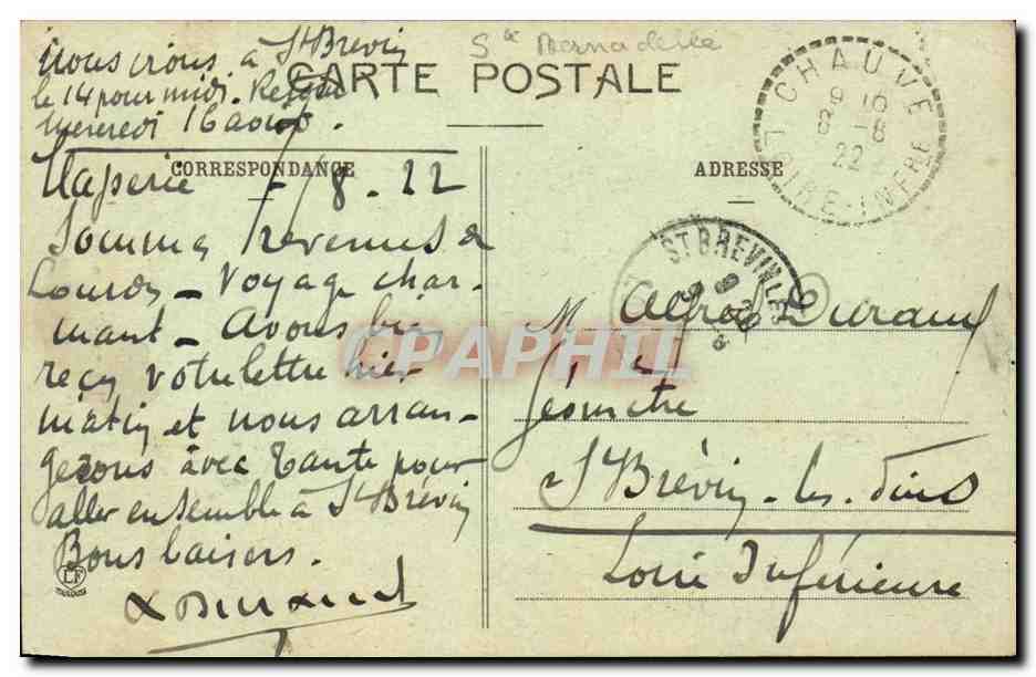 Lourdes CPA Bernadette en extase — Verso