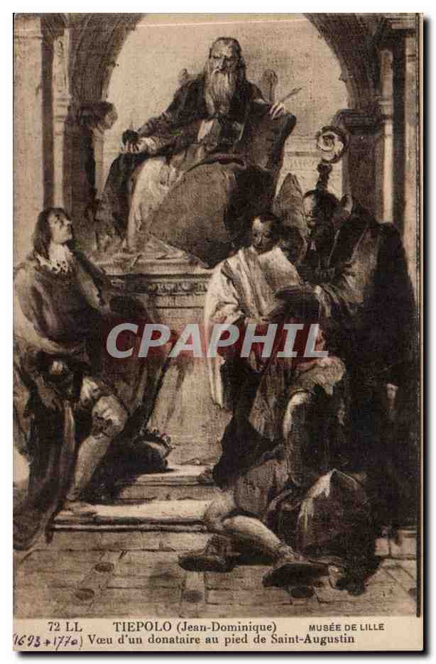 Tiepolo CPA Musee de Lille Voeu d'un danataire au pied de Saint Augsutin