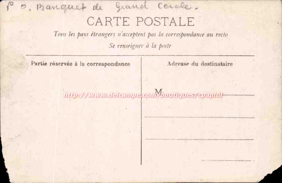 CARTE PHOTO Bouquet du grand cercle — Rückseite