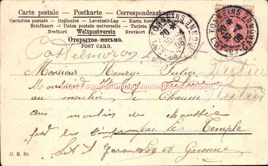 Fantaisie CPA M Manuel Femme  — Rückseite