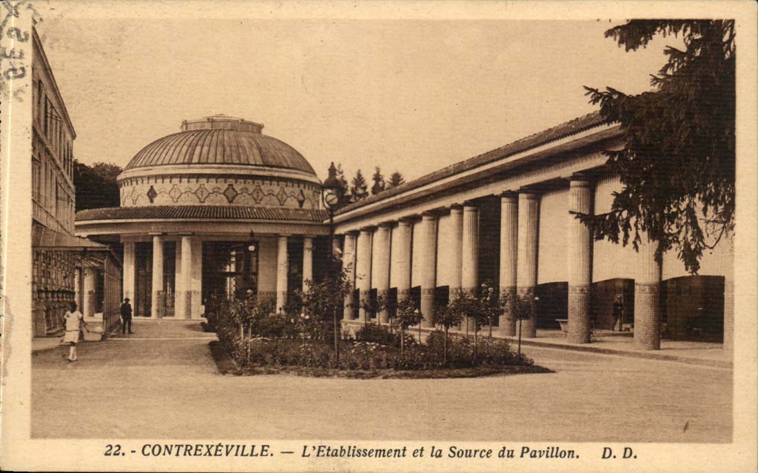 Contrexeville CPA L'etablissement et la source du pavillon