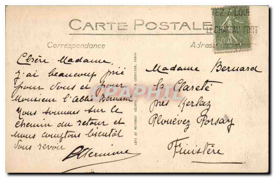 La vie de Bernadette CPA L'apparition de l'immaculee conception le 25 mars 1858 — Rückseite