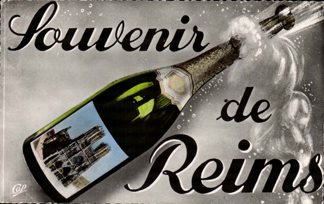CPA Souvenir de Reims (champagne)