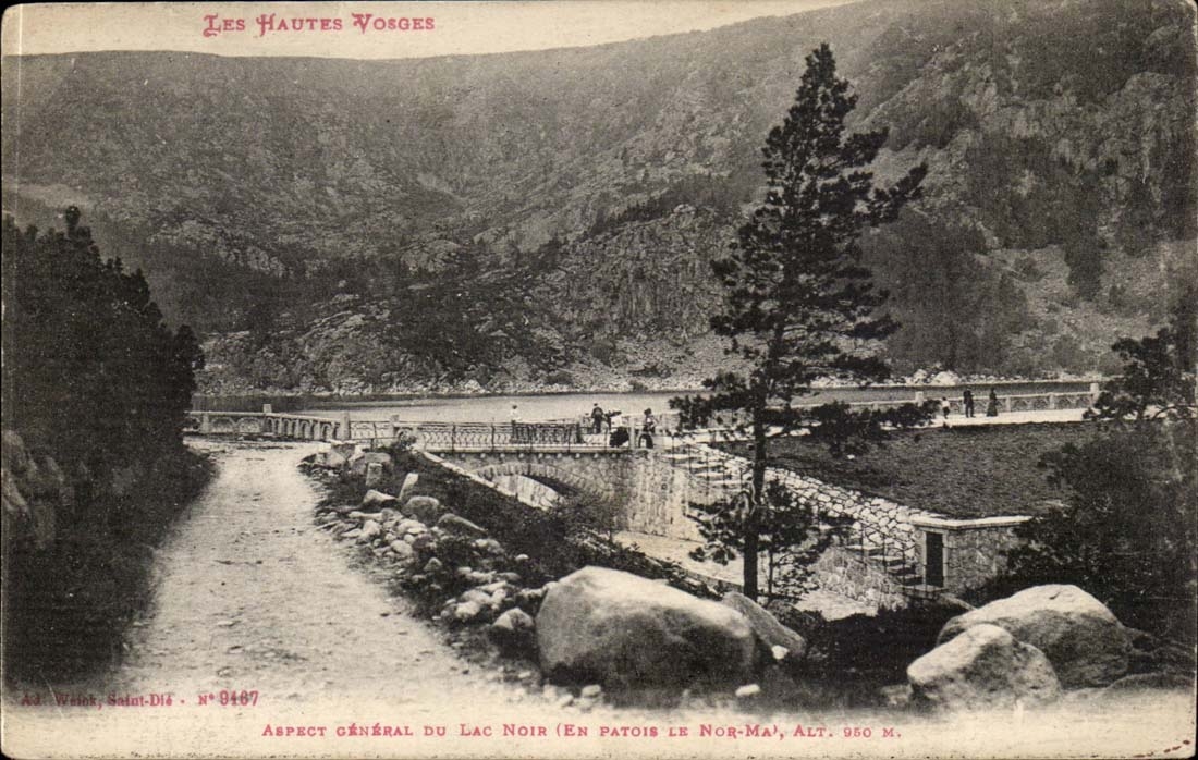Les Hautes Vosges — Aspect général du Lac Noir (en patois le Nor-Ma), alt. 950 m. — Ad. Weilot, Saint-Dié, n° 9487