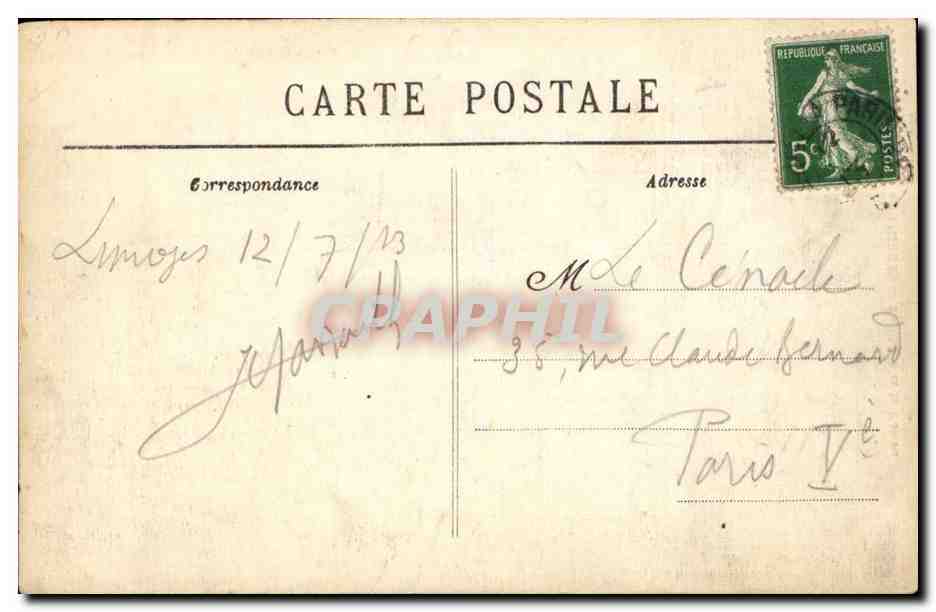 Limoges CPA Le Chene et le roseau — Rückseite