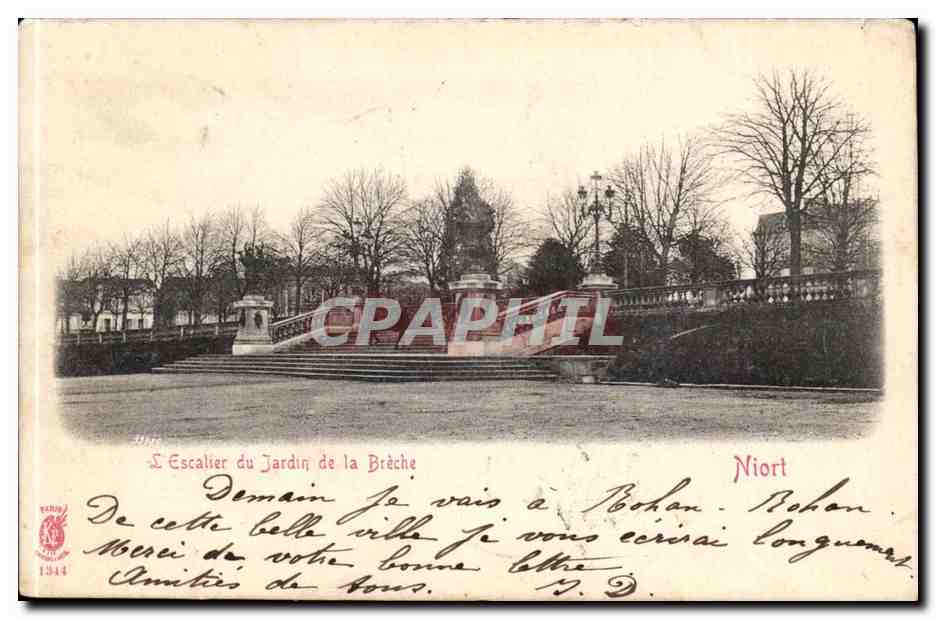 Niort CPA L'escalier du jardin de la Breche 