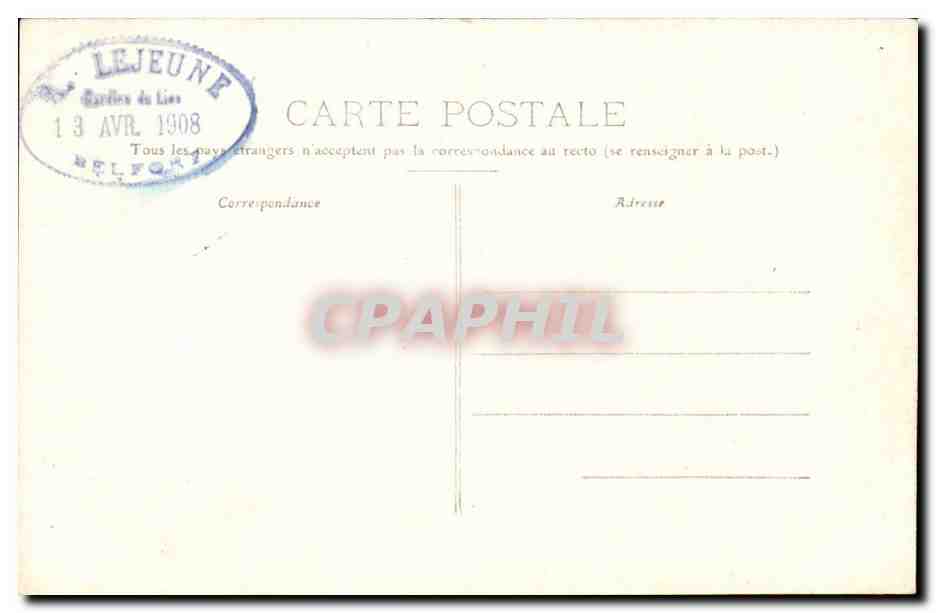 Belfort CPA Eglise Saint Christophe — Verso