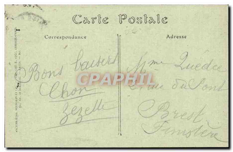 Palais de Versailles CPA Galerie des Glaces ou fut signe le 28 juin 1919 le traite de VErsailles entre les puissances  — Verso
