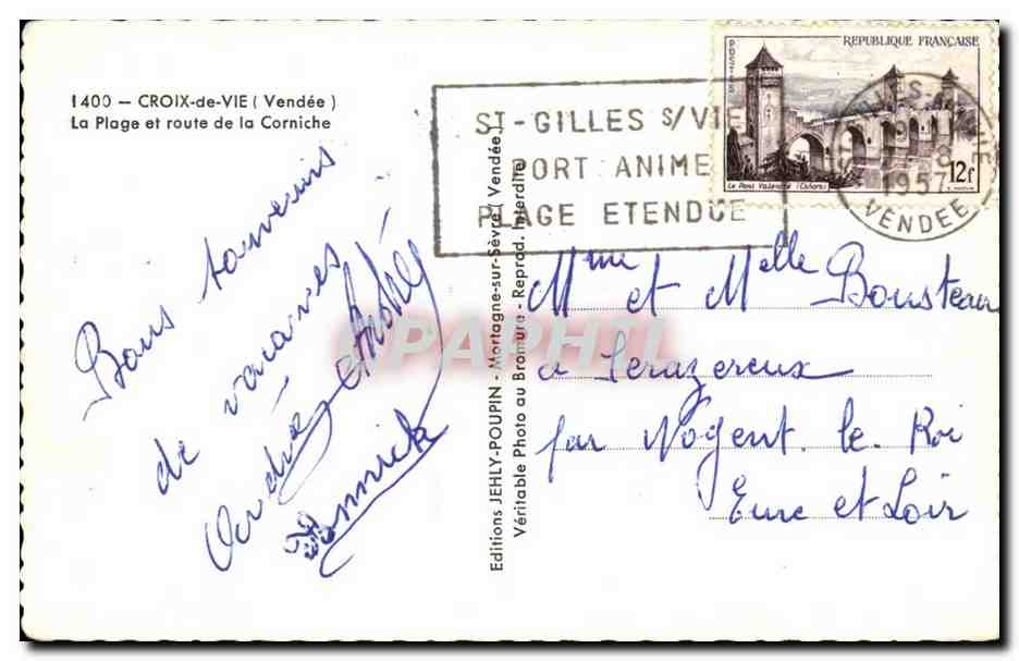 Plage de Croix-de-Vie — cabanes colorées — JEHLY — Verso