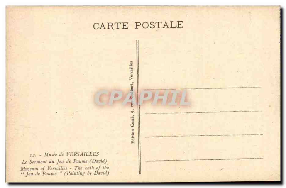 Versailles - Le Musee - Le Serment du Jeu de Paume - David - Tableau - CPA  — Verso