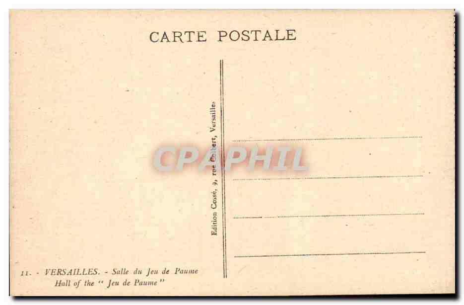 Versailles - Salle du Jeu de Paume - CPA  — Verso