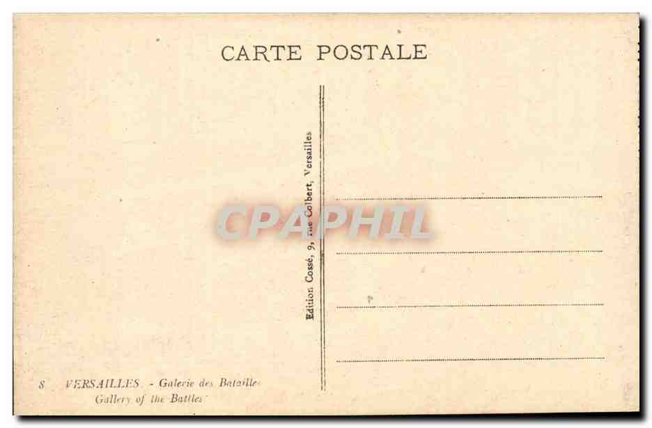 Versailles - Galerie des Bataile - CPA  — Verso