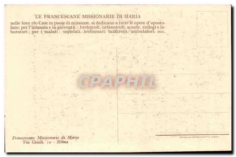 Italie Italia Roma CPA Casa SAnt Elena La CApella — Rückseite