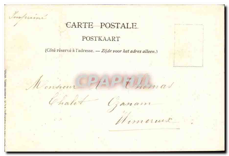 CPA La Genisse la chevre et la brebis en societe avec le lion  — Rückseite
