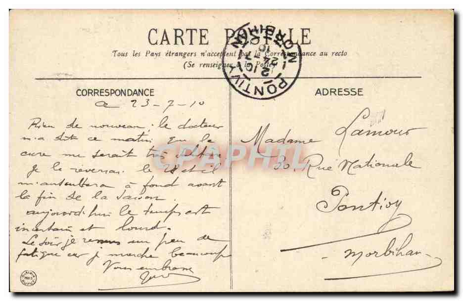 Vichy CPA Le parc bassin des cygnes — Verso