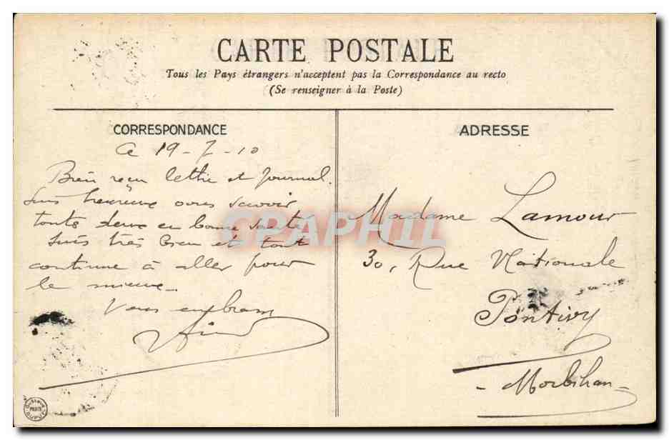 Vichy CPA Pont sur l'Allier — Rückseite