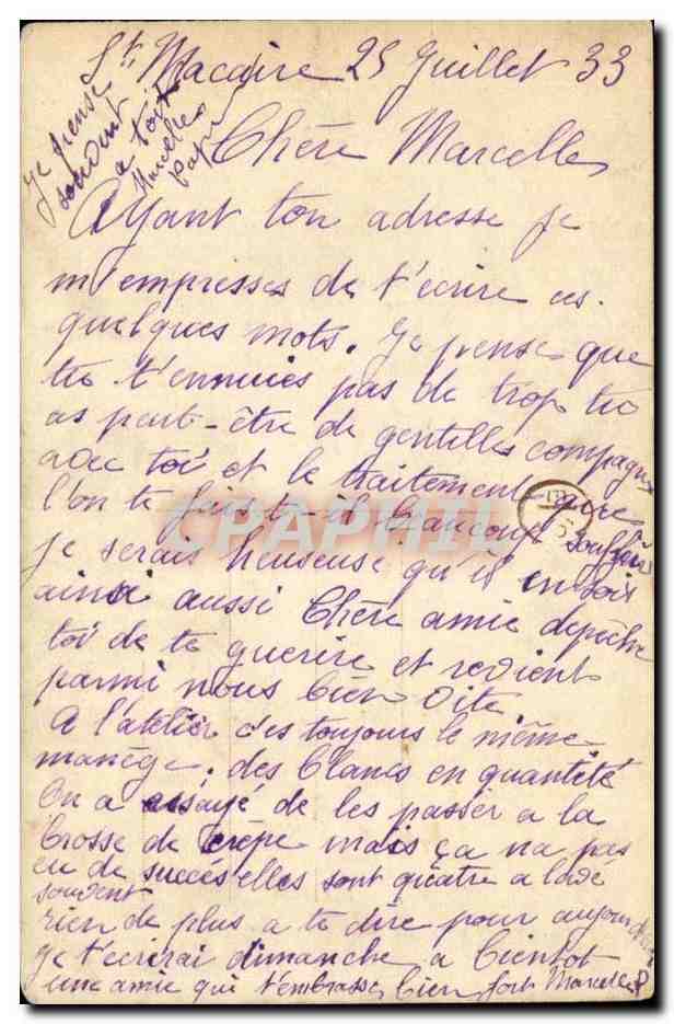 CPA Fantaisie Femme — Verso