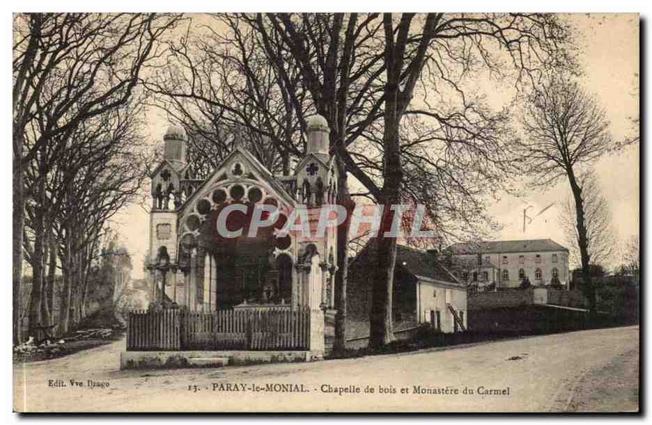 CPA Paray le Monial Chapelle de bois et monastere du CArmel
