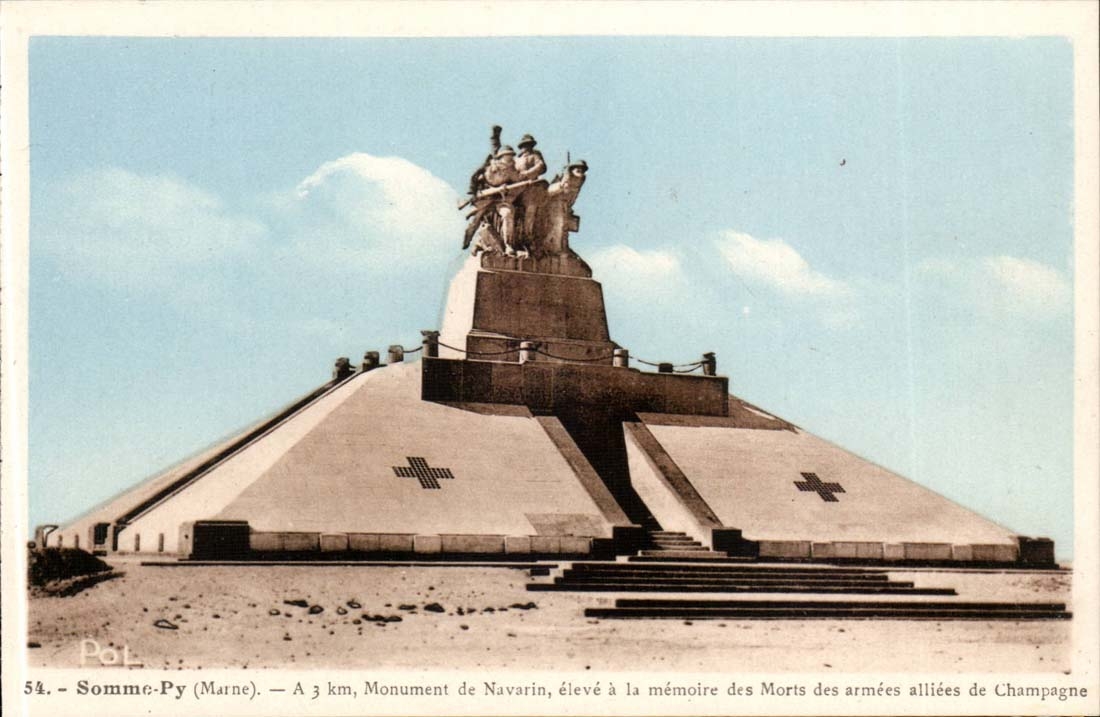 CPA Somme Py A km monument de Navarin a la memoire des morts des armees alliees de Champagne