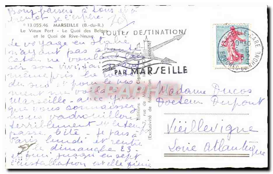 Marseille - Le Vieux Port - Le Quai des Belges et le Quai de Rive Neuve - CPA  — Rückseite