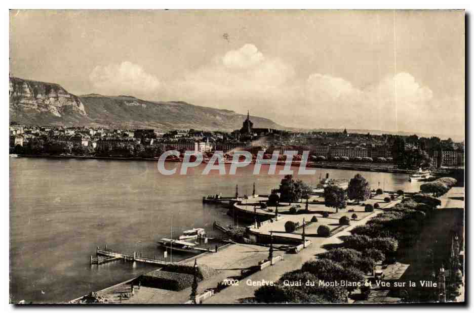 Suisse - Schweiz - Geneve - Quai du Mont Blanc et vue sur la ville - CPA 