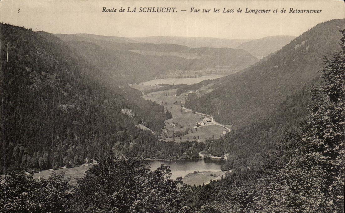 Route de LA SCHLUCTH — Vue sur les Lacs de Longemer et de Retournemer